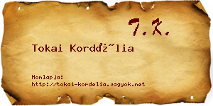 Tokai Kordélia névjegykártya